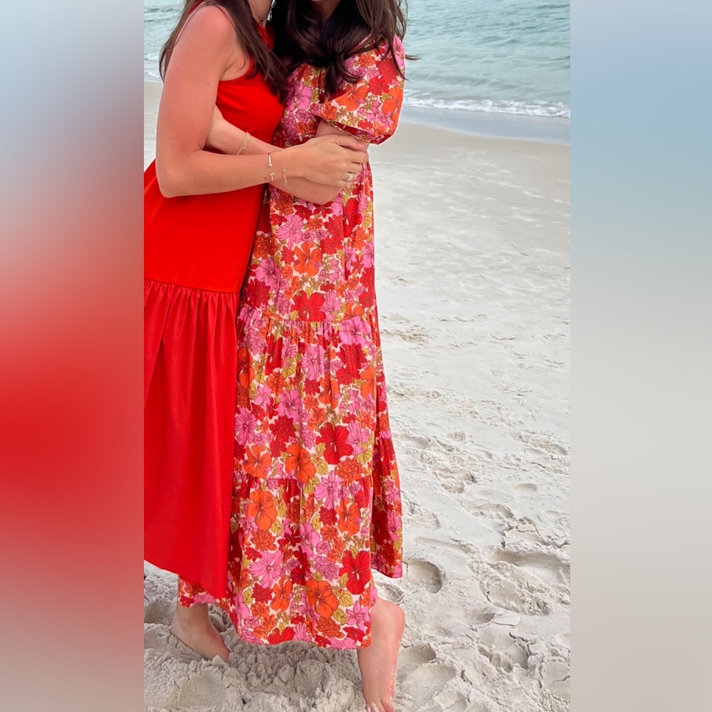 Floral Red Maxi Dress
